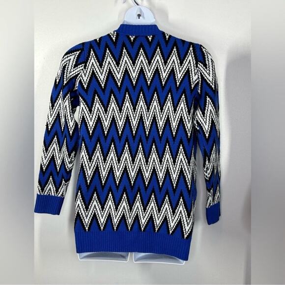 Allison Brittney Chevron Grandpa Open Front Vintage Cardigan Size Large - Picture 8 of 15